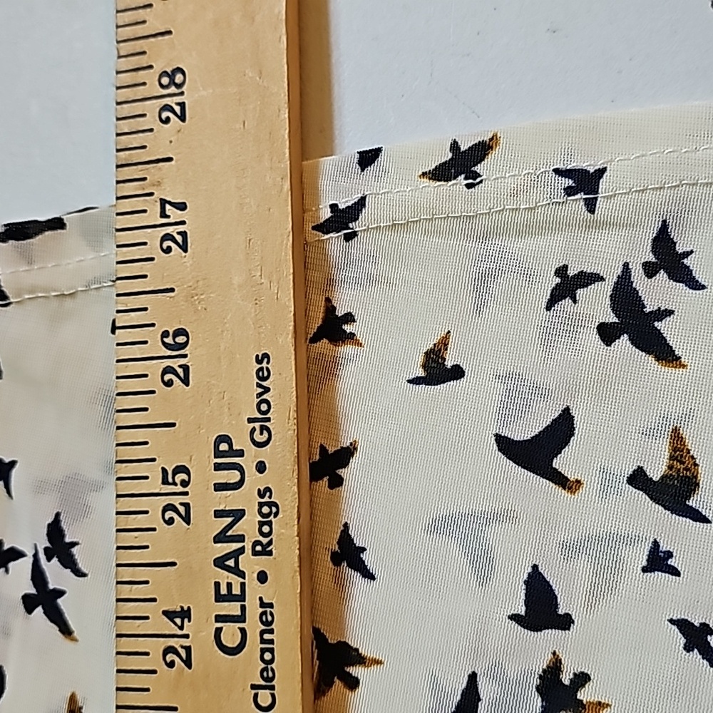 Womans Shear Sleeveless Top by Ember. Bird print. Size Large. Tie Collar. - Picture 8 of 8